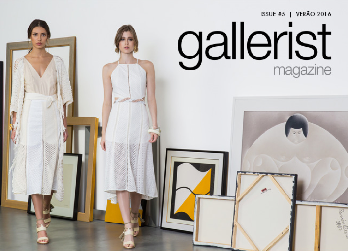 capa gallerist mag issue #5 com fotos na galeria sergio caribé por um dois estúdios