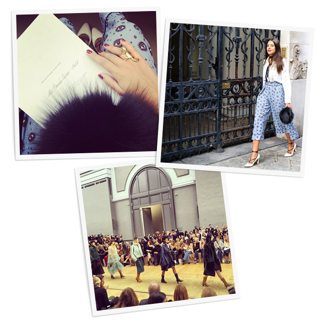 Amanda Cassou na Semana de Moda de Paris e no desfile de inverno 2016 da Chloé
